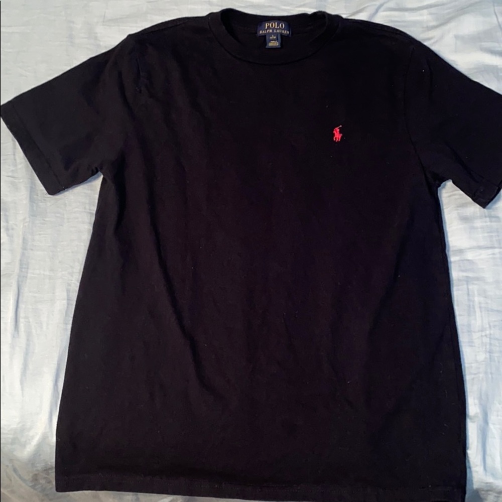 Boys black polo t-shirt crew neck